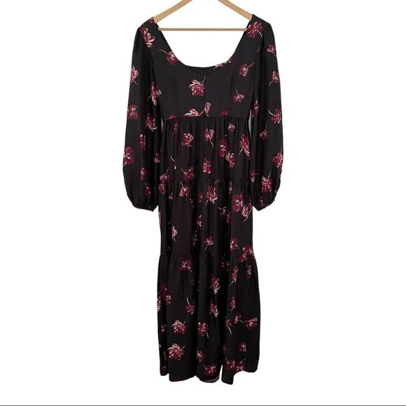 NICHOLAS Black Floral Tiered Maxi Dress - Picture 9 of 11